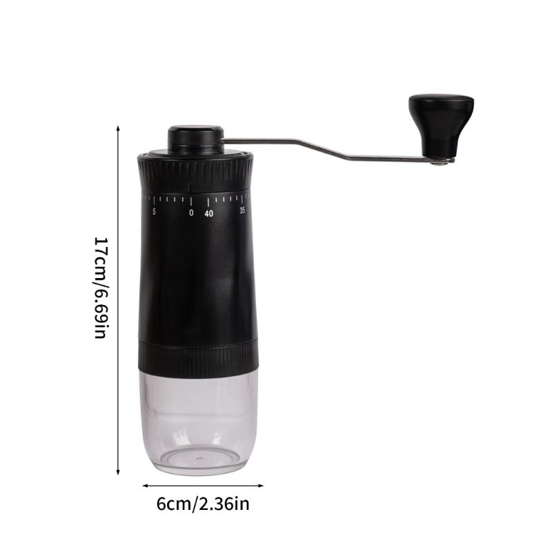 Delicate Manual Coffee Bean Grinders 40 Accuracy Grinding Level Ergonomic Handle Durable ABS Nonrust Steel For Home Office Camping