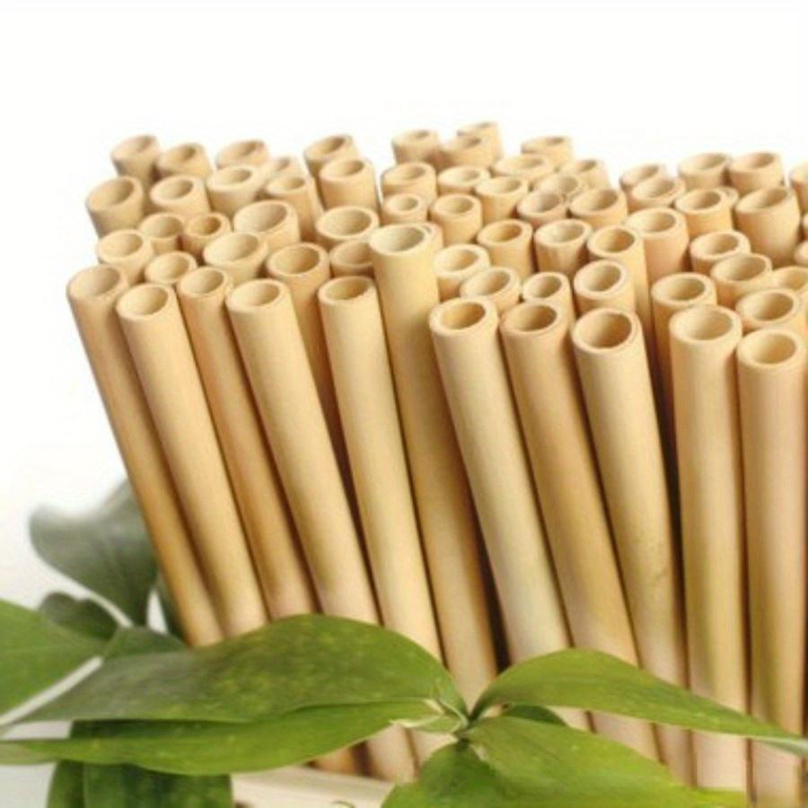 10PCS Reusable Bamboo Straws Yellow Bamboo Straws Use Creative Straws Many Times for Easy Cleaning of Household Straws