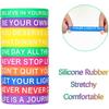 60 Pieces Motivational Quote Rubber Wristbands Colored pirational Silicone Bracelets Stretch Unisex Wristbands for Women Men Gifts, 20 Styles