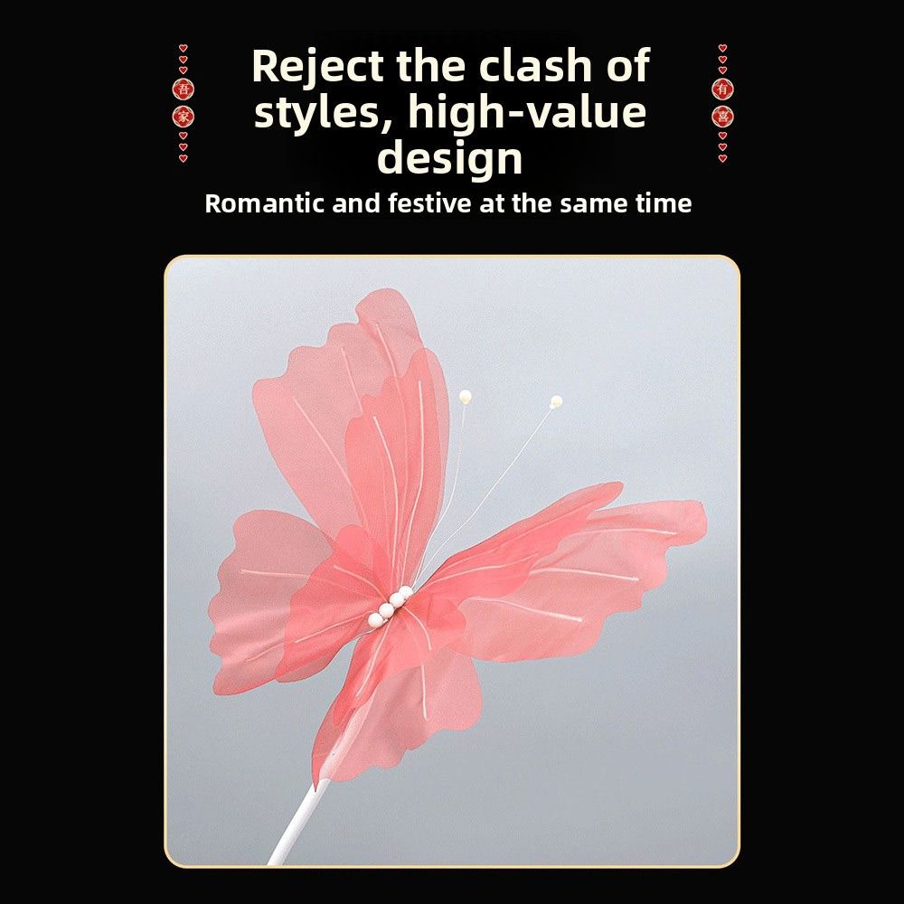 48 cm Duży Symulowany Motyl Pusty Wzór Efekt 3D Wiszący Motyl Materiał Tiulowy Duży Rozmiar Motyl 3D Dekoracja Centrum Handlowego