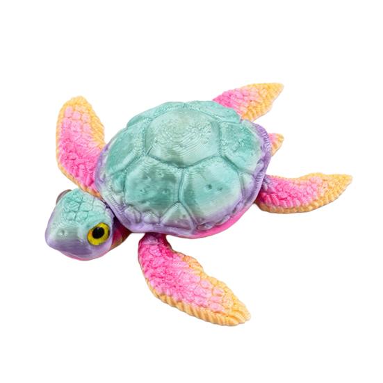 3D Printed Turtle Figurine Movable Joints Turtle Figure Articulated Sea