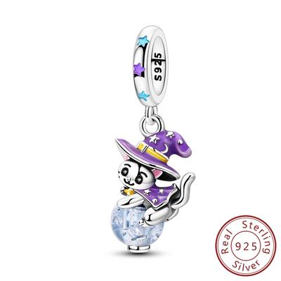 New In Copper Luminous Magic Cat Pendant Charms Jewelry Fit Original Bracelet For Women Diy Gift