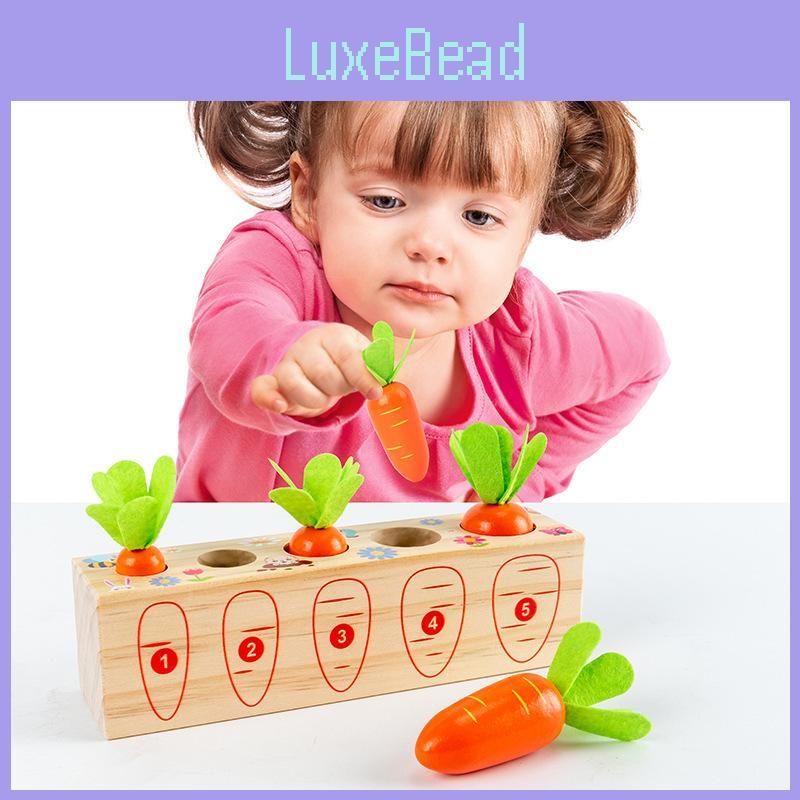 Digital Carrot Wooden Pulling Game Educational Toy For Toddler Learning Play And