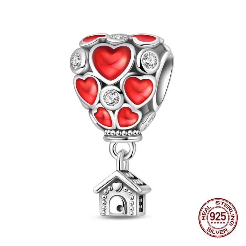 Original Charms Copper Sweet Travel Air Balloon Charm Bead Fit 3Mm Original Bracelets For Womens Diy Fine Jewelry Gifts