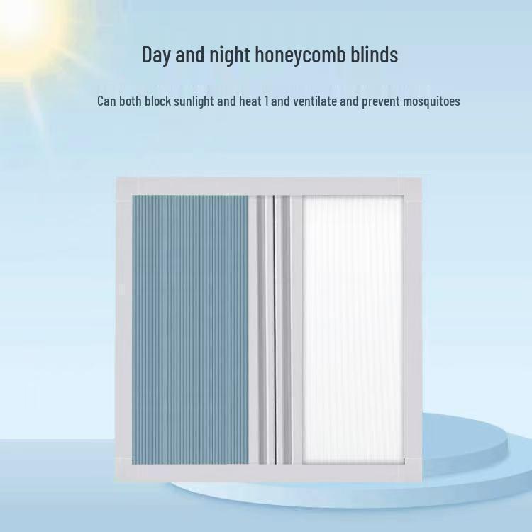 Aluminum Alloy Honeycomb Insulated Windproof Folding Window Curtain with Sliding Screen and Sun Protection