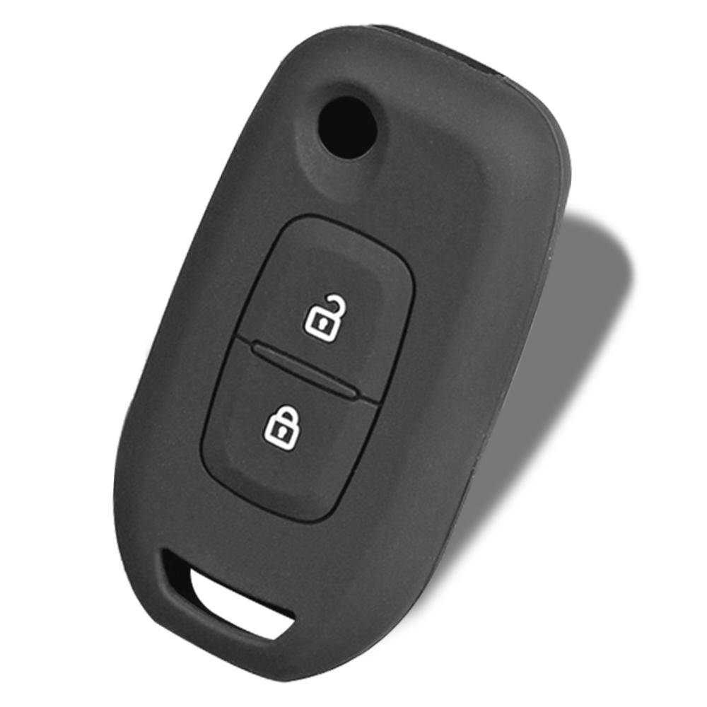 Silicone Key Cover Cap for Renault Logan 2 Captur Sandero Stepway Duster 2019 2020 2button Car Key Cover Case Car Accessories