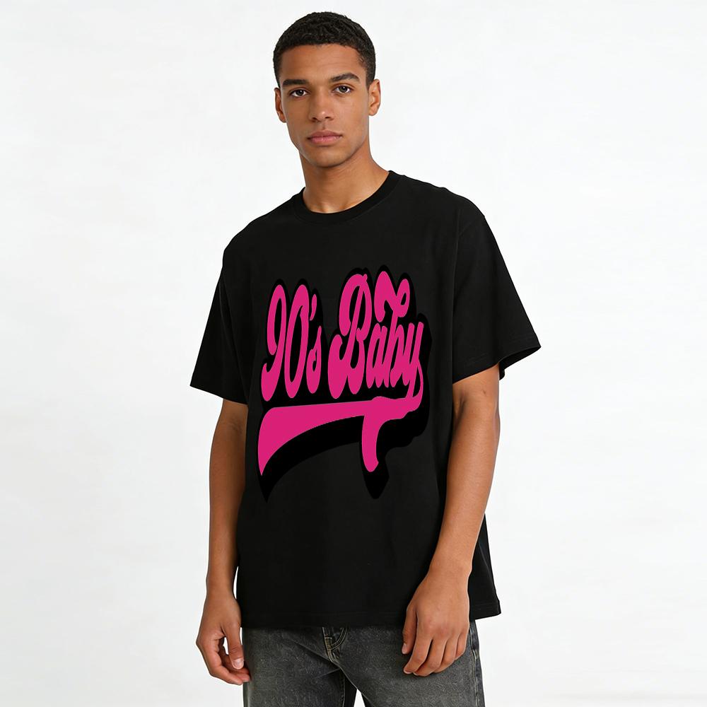 Nineties Baby Retro Graphic Tee Unisex Casual Streetwear Loose Crew Neck Top for 90s Nostalgia Fans Pure Cotton T-shirt