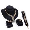 2024 Bridal Jewelry Set: Rhinestone Necklace, Earrings & Bracelet with Claw Chain Design