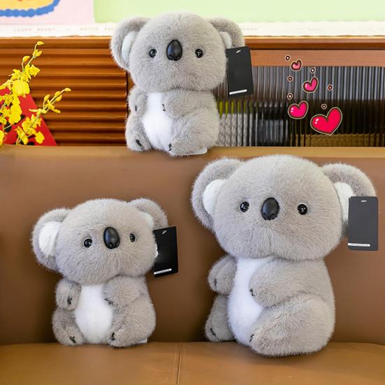 Soft Sitting Grey Koala Plush Toy Realistic Stuffed Animal Koala Hugging Pillow Christmas Gifts for Kids
