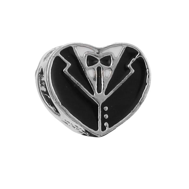 4pcs Sale Romantic Style Enamel Love Heart Charms Beads Fit Original Bracelets Necklaces For Women Girlfriend Jewelry Making