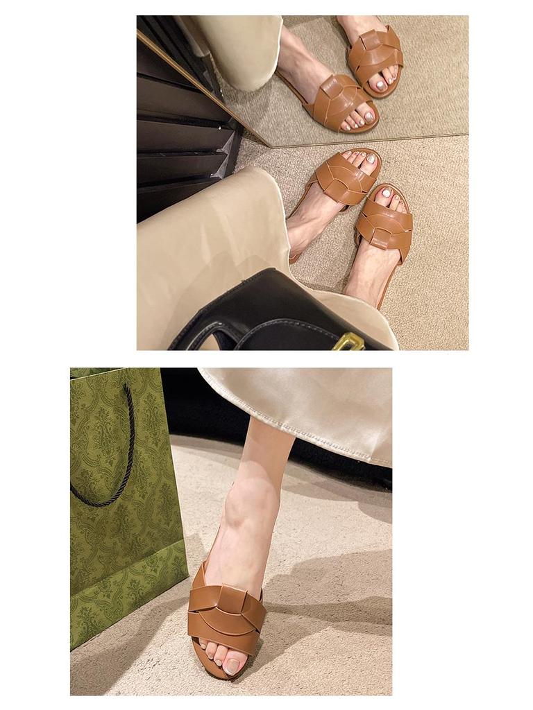 Sommer Damen Übergröße Flache Sandalen 2025 - Vielseitiges, Schlichtes Kreuzriemen-Design