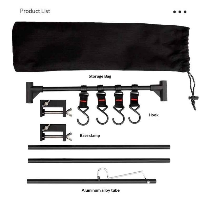 Camping Shelf Lantern Stand Light Pole Hook Picnic Tableware Hanging Racks Detachable Aluminium Alloy Light Hangers Stand