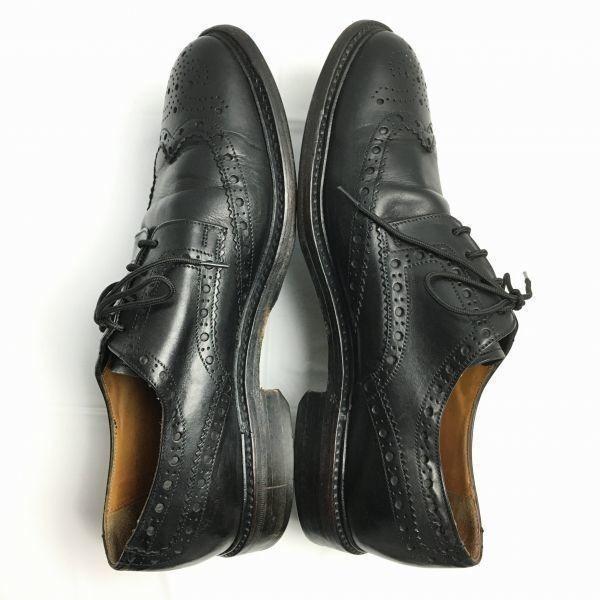 JOHN BROMMEL'S Made in Italy Vintage Wingtip Business Shoes Black size 8 26.5-27.0 Men's(USED)