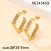 European Geometric Titanium Steel Gold-Plated Earrings: Simple, Versatile, Fashionable Ear Studs