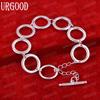 925 Sterling Silver Circular Bracelet Fashion Wedding Jewelry