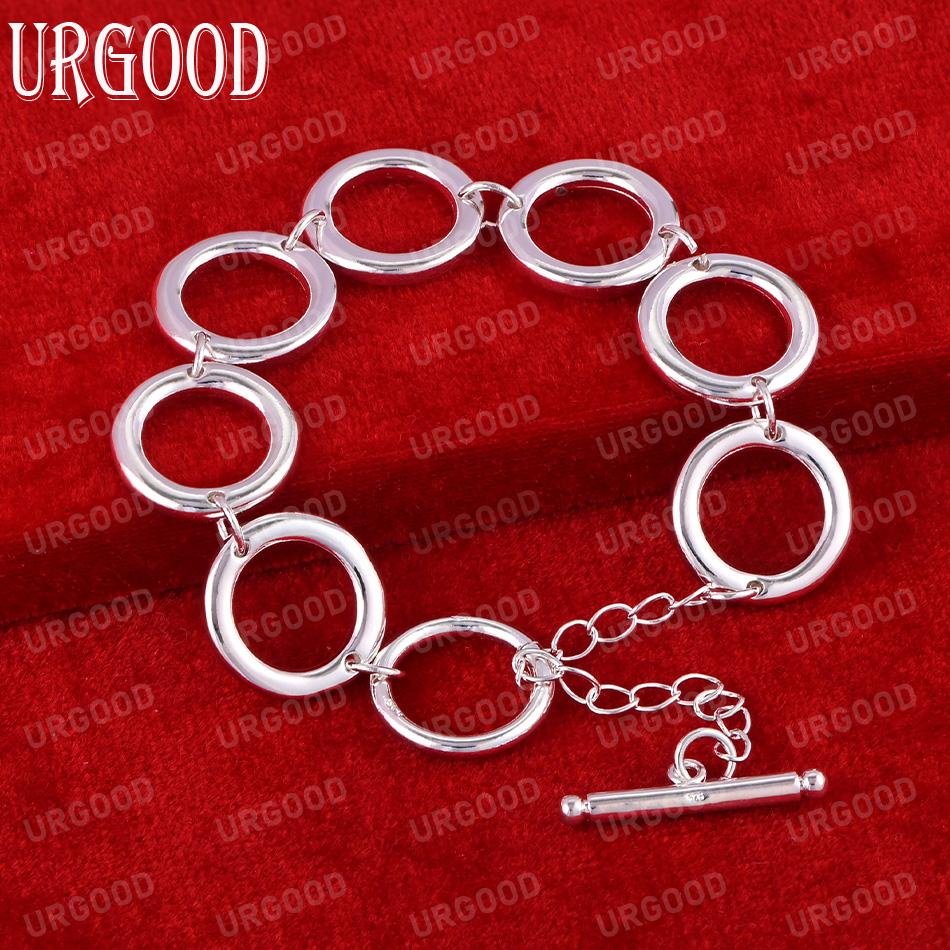925 Sterling Silver Circular Bracelet Fashion Wedding Jewelry