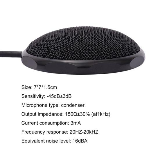 Condenser Microphone Sensitive Plug Play Metal Omnidirectional Computer Microphone for Conference