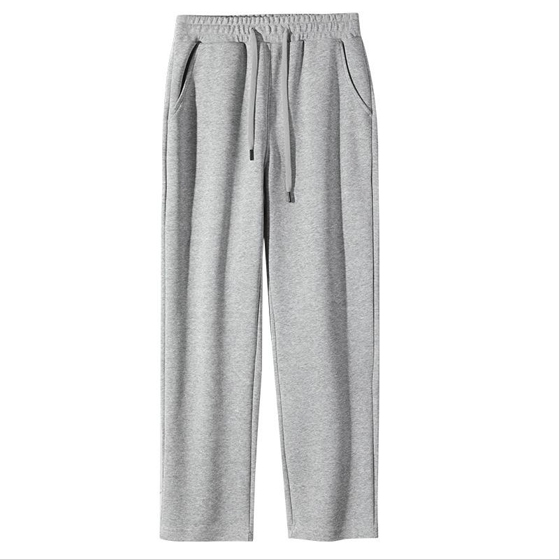 Men's Spring/Fall Oversized Athletic Pants - Loose-Fit Casual Straight-Leg Solid Color Trousers