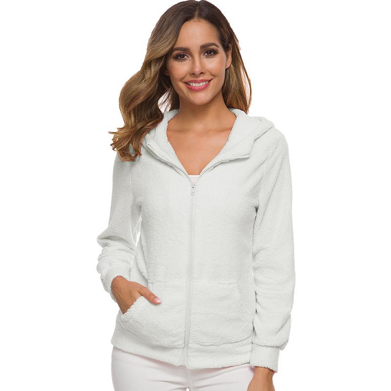 IELGY женский плюшевый свитер осенне-зимняя женская новая куртка из овечьей шерсти пальто S белый 2229₽