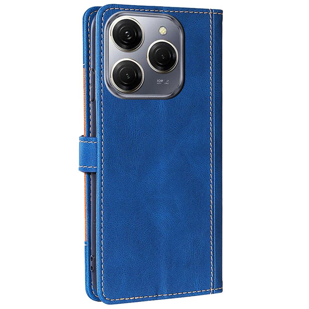 For TECNO Spark 20 Pro Cell Phone Case Straw Hat Design Skin-Touch Wallet PU Leather Stand Cover
