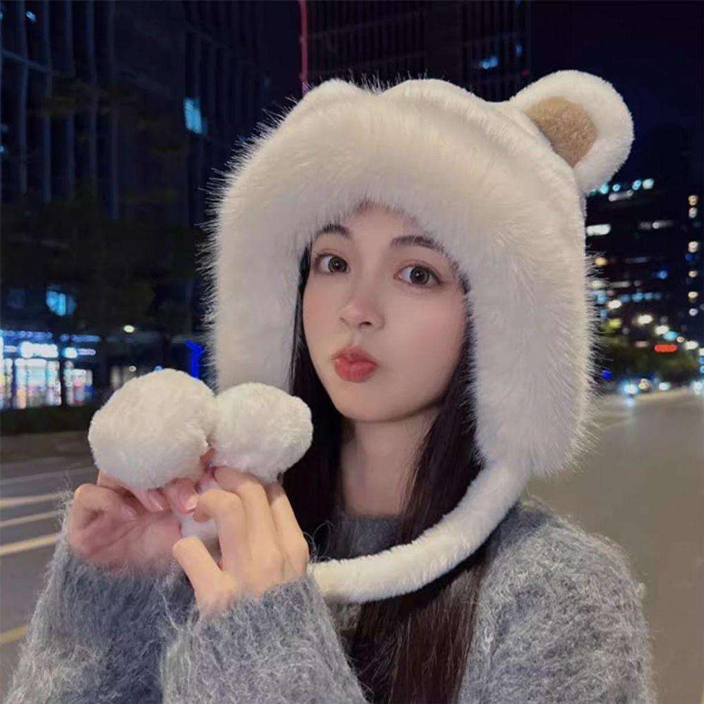 Winter Bear Earflap Hat Winter Hat Fur Hat