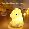 Adorable Rhino Silicone Night Light with Eye Protection for Baby Feeding and Sleep
