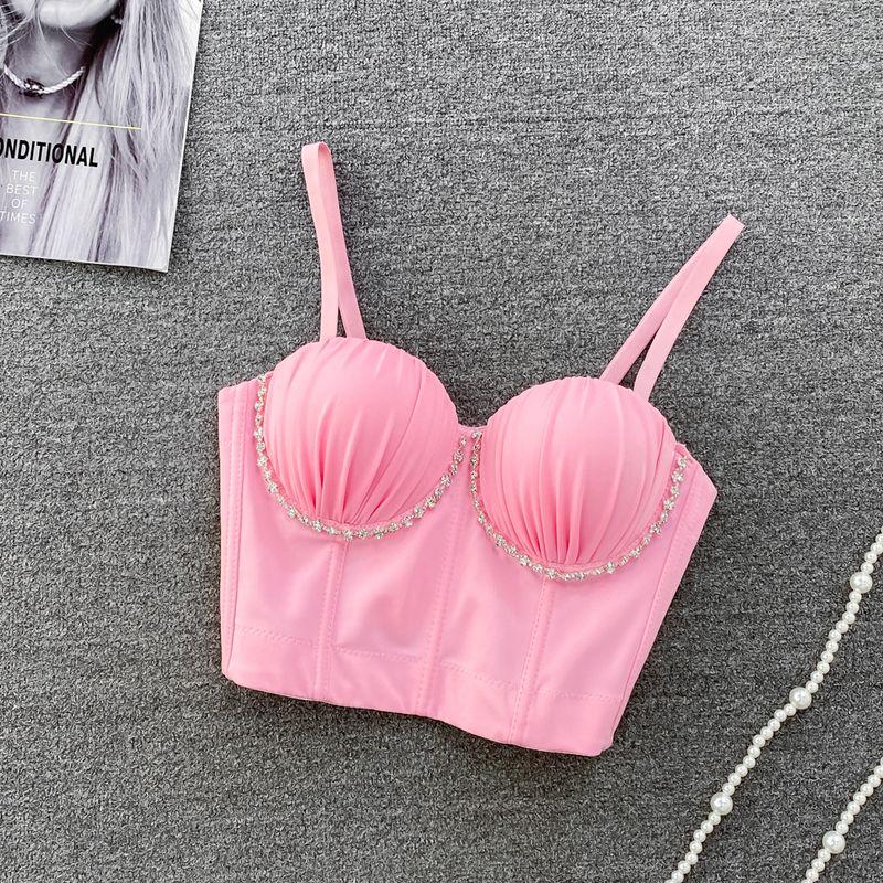 Sexy Ruched Diamond Shell Fishbone Silm Tube Top