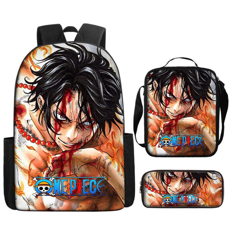 One Piece Piece Anime School Backpack With Air Cushion Straps And Durable Material For Children