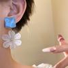 Exaggerated Acrylic Flower Earrings Temperament Ladies Stud Earrings Women Earrings  Spring Summer