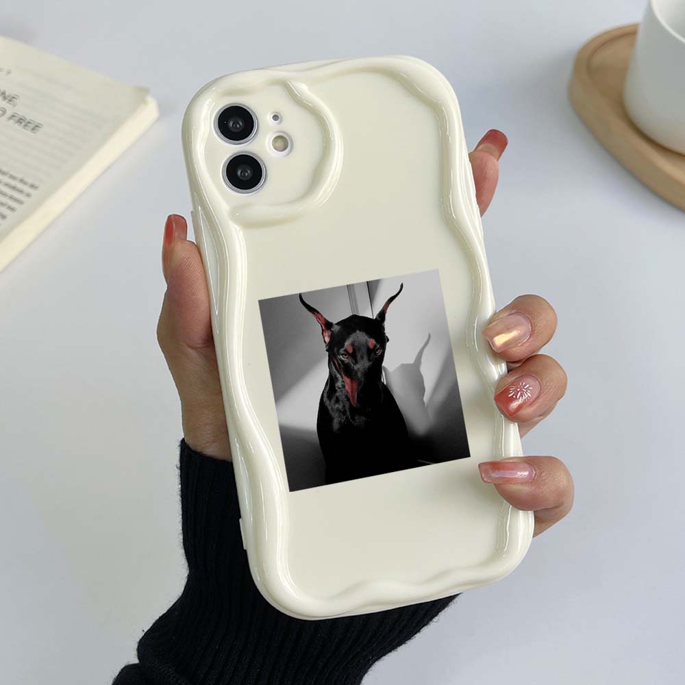 Samsung Galaxy A25 for iPhone 15 Xiaomi Poco X6 Redmi 12c Huawei Honor 90 Phone Cases NY6 Cute Doberman Pinscher Art Exclusive Cream Pattern Soft Case