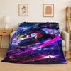 Cute Pokemon Pikachu Cartoon Flannel Blanket Soft Warm Throw Blanket for Bedroom Living Room Bed Travel Camping Picnic Kid
