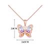 925 Sterling silver butterfly Pendant necklace with natural colorful gemstones topaz citrine amethyst birthstone fine jewelry