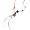 Exquisite Halskette im traditionellen chinesischen Stil Ethnischer Stil Anhänger Halskette Antike Kordel Schmetterlingsblumen-Charms Kette
