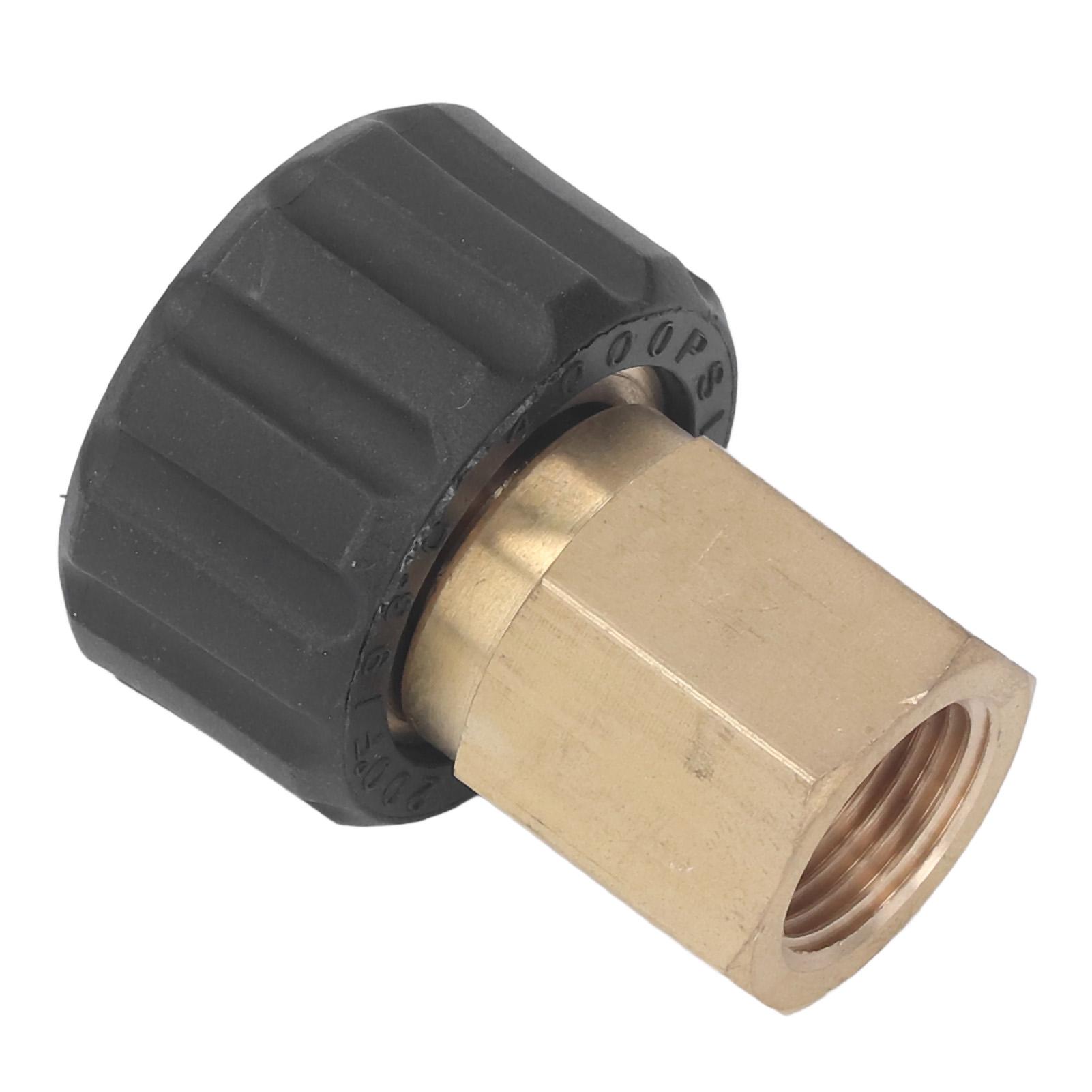 Pressure Washer Adapter Gun Hose Connector 5000PSI Replacement Parts Accessories Female G3/8 to Female M22 14mm brass+rubber