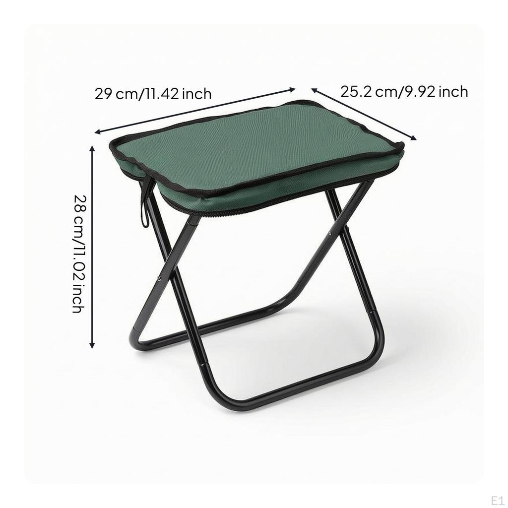 Folding Stool with Padded Seat Foldable Compact Furniture for Campers, Anglers,