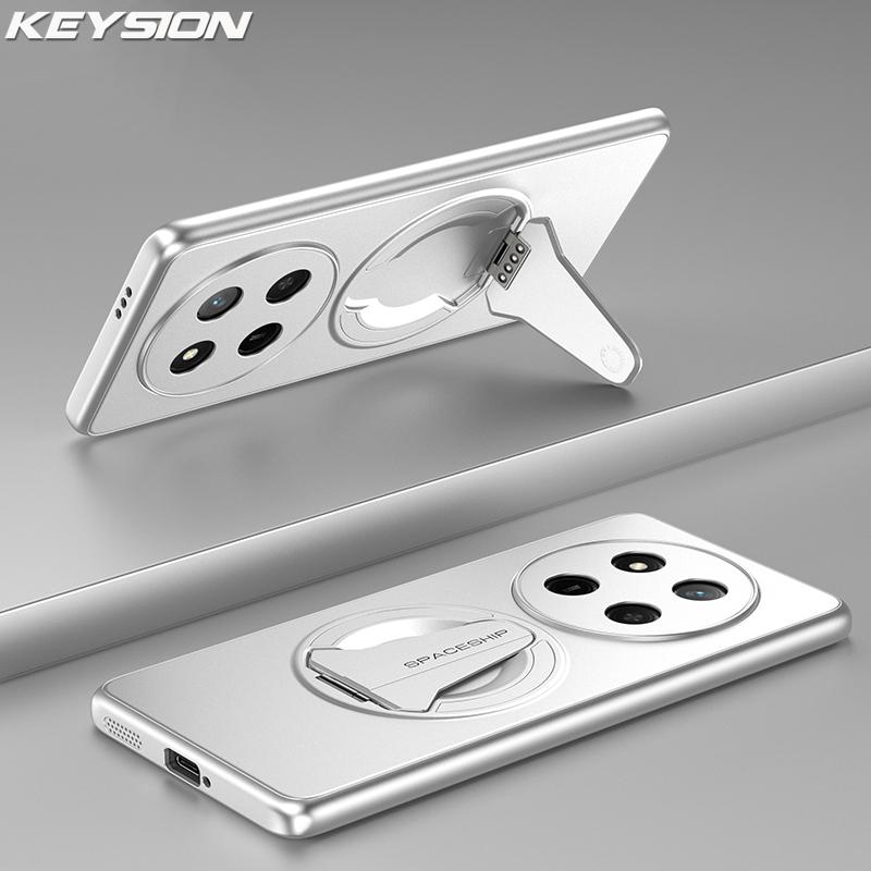 KEYSION Magnetic Phone Case for HONOR X9d 5G X9c Smart Metal Paint Upright Kickstand Shockproof Cover for Honor Magic 8 7 Lite 5G