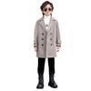 Boys' Mid-Length Wool Trench Coat - Stylish and Warm Korean-Style Overcoat for Autumn and Winter