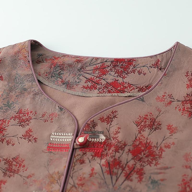 Chinese Style Short-Sleeve Two-Piece Set for Middle-Aged and Elderly Women - Spring/Summer Wear