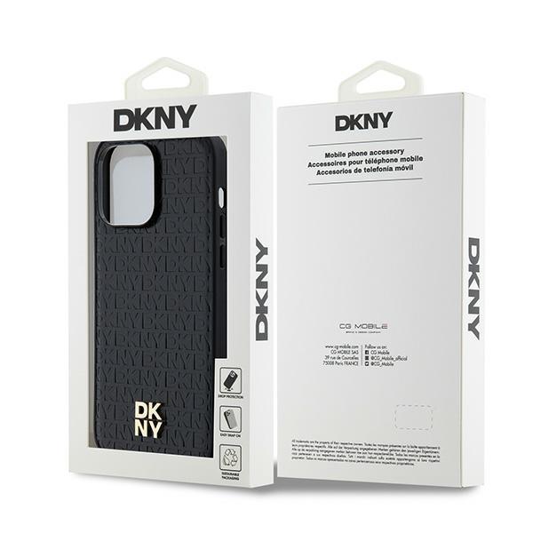 Dkny Dkhmp14Lpshrpsk Iphone 14 Pro6.1 Czarny/Black Hardcase Leather Pattern Metal Logo Magsafe