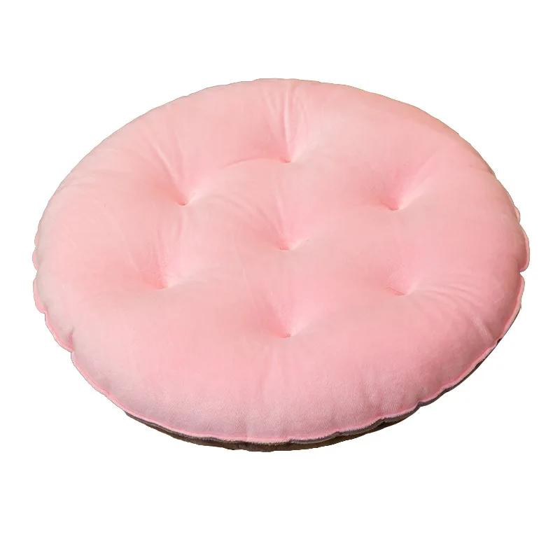 Solid Color Crystal Velvet Color-matching Chair Cushion Winter Warm Seat Cushion Student Stool Butt Office Chair Cushion