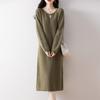 Women Sweater Dress 100% Wool MODERN NEW SAGA O-neck Knit Long Pullover Winter Jumpers Wool Long Dress Female