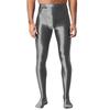 Męskie błyszczące legginsy o wyglądzie mokrej skóry Błyszczący elastyczny pas Wzór ze stopami Dopasowany krój Obcisłe spodnie-rajstopy