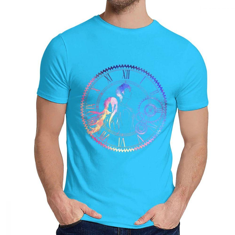 Steins Gate Loving Colors T Shirt Round Neck Popular Man Free Shipping Big Size Tshirt