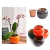 1 Set Flower Pot Dual Layer Shatterproof Plastic Decorative Plant Flower Pot with Water Container for Home