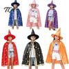 Comfortable Loose Fit Cape Kids Wizard Cloak with Hat for Boys Girls, Halloween Witch Star Pattern Costume Prop Party Cosplay Outfit, Fancy