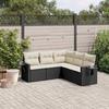 VidaXL Garden Lounge Set with Cushions 5 Pcs, Patio Sofas, Patio Furniture Set, Outdoor Furniture, Black 3252483