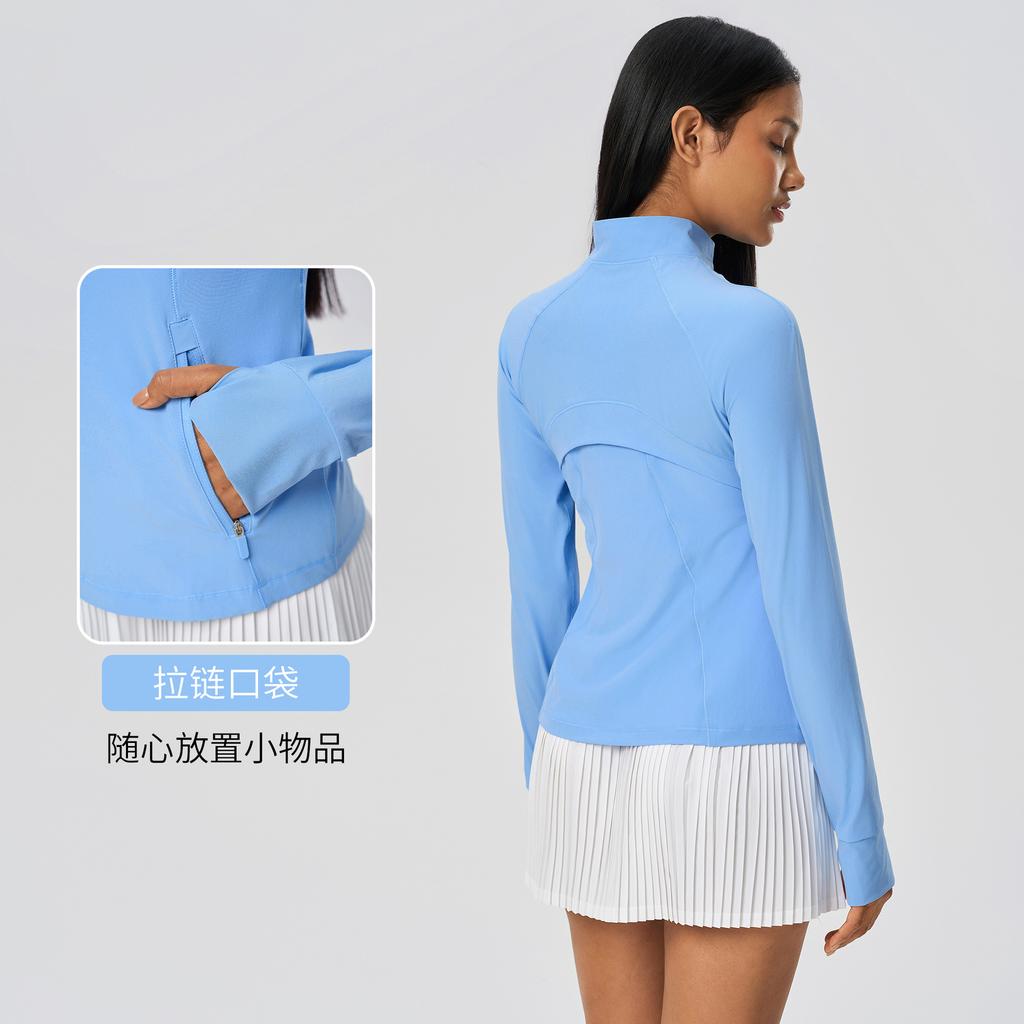 Summer Stand-up Collar Slim-fitting Sunscreen Clothing for Women's Light, Quick-drying and Breathable UPF10 + UV-proof Cardigan Jacket D11011