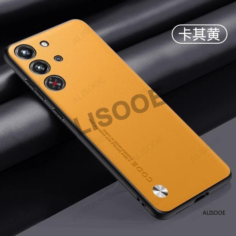 

Чехол для Nubia Red Magic 10 Pro Plus Чехол Роскошная Текстура Волокна Защита из ПУ-кожи Задняя Крышка Capa для RedMagic 10 Pro+ Чехлы RedMagic 10 Pro Plus жёлтый