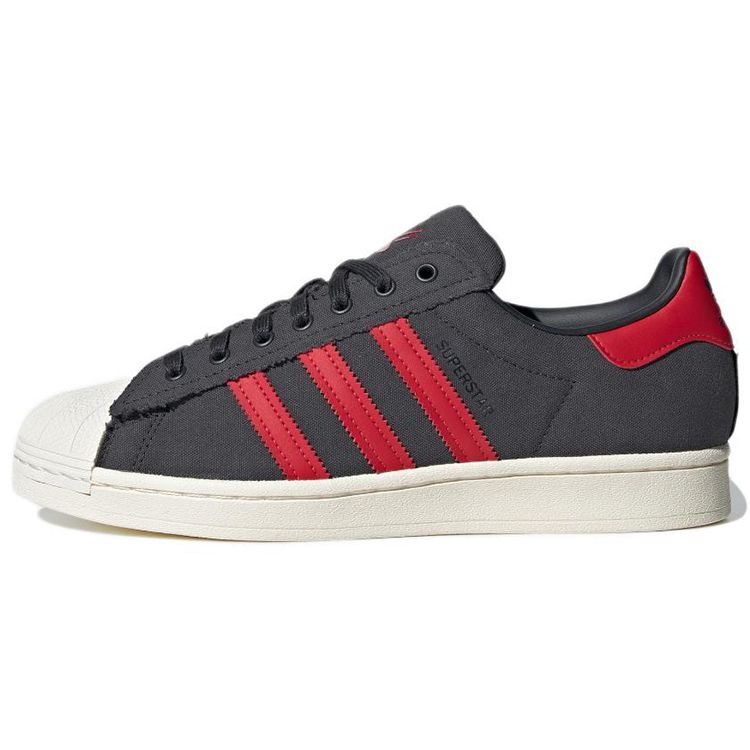 Adidas Originals Superstar Durable Lightweight Low-Top Skate Shoes Unisex Sneakers Black Red White HR0462