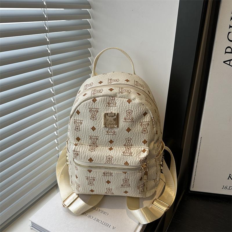 

Fashion trend casual texture backpack spring new niche design women s bag simple backpack белый